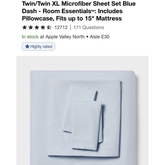 Twin/Xl Green Microfiber Room Essentials Sheet Set - Picture 1 of 6